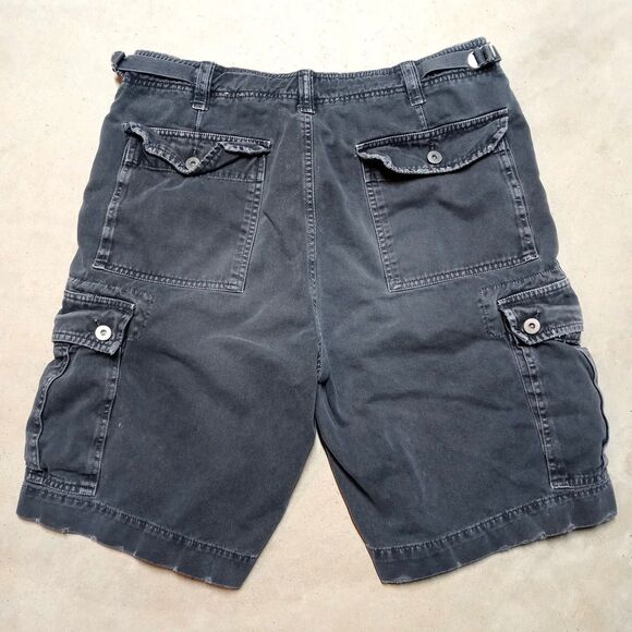 Vintage Y2K American Eagle Cargo Shorts Mens Size 32 Black Distressed - Picture 4 of 8